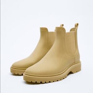 ZARA ANKLE RAIN BOOTS CAMEL BROWN